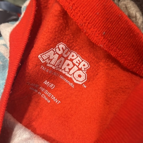 like new super mario long sleeve fleece top and bottom pj pajama set boys - Picture 4 of 4